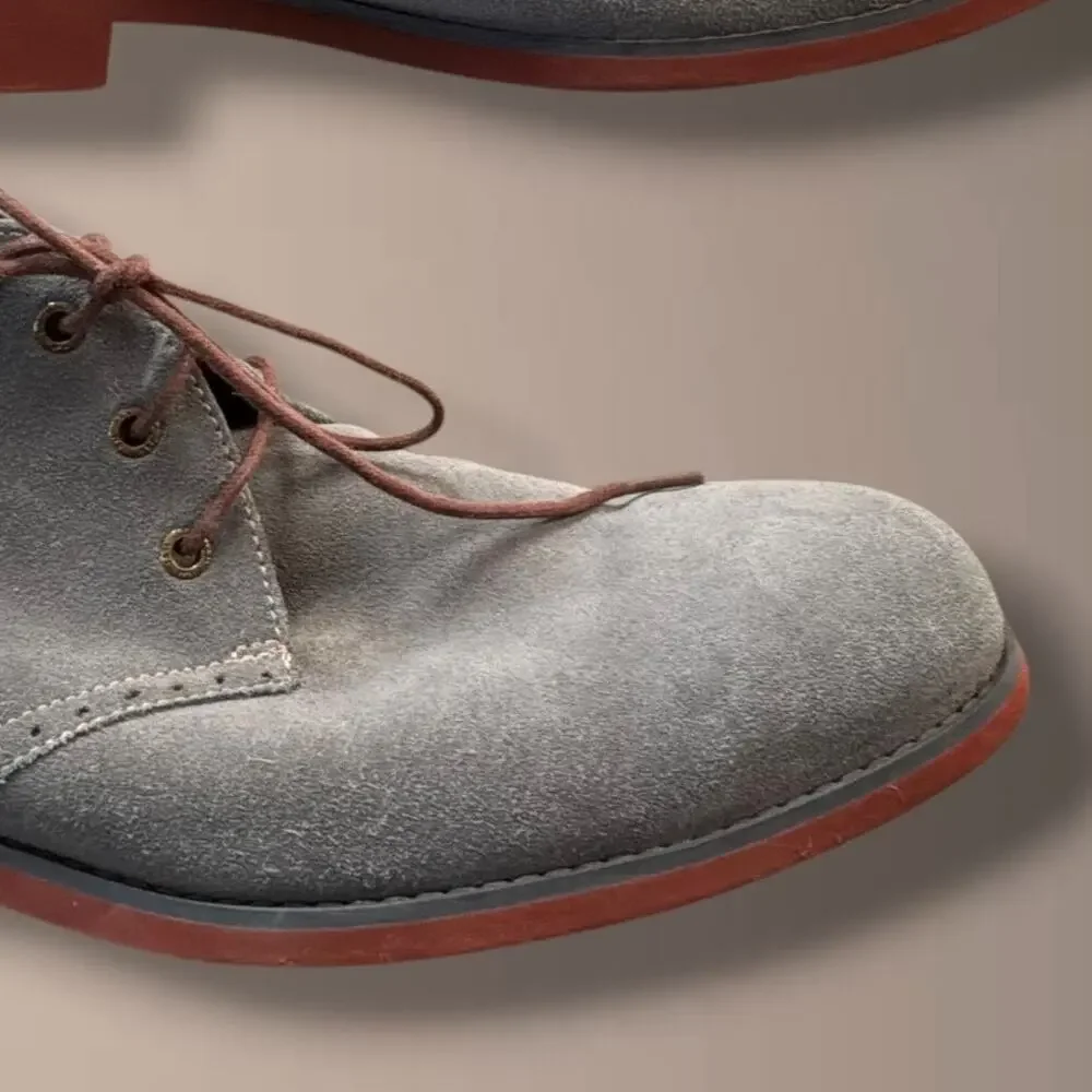 Men's SIze 10.5M JOHNSTON & MURPHY Gray Oiled Suede 